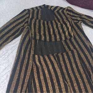 Fashion Nova Black and Gold Glitter Blazer